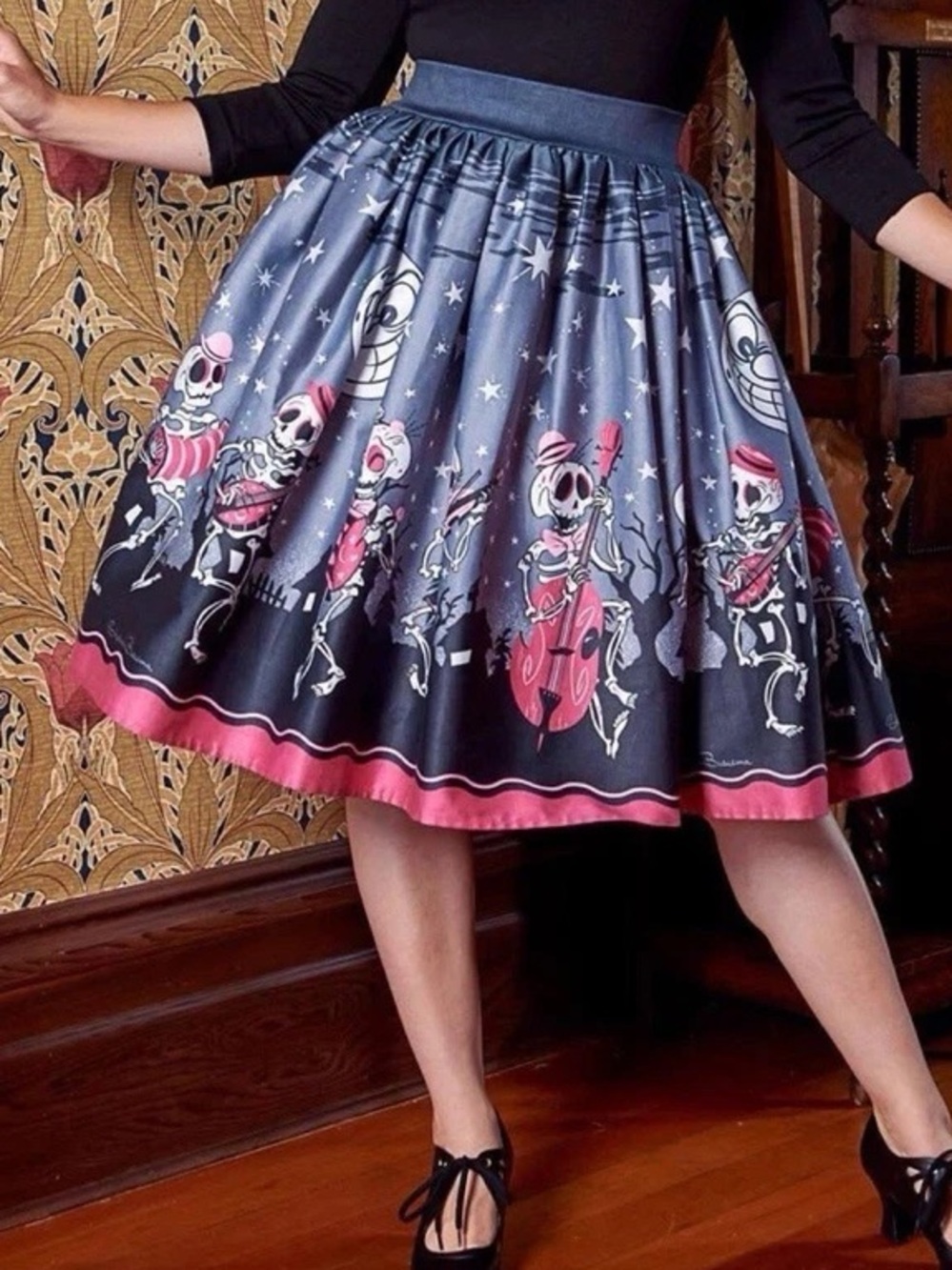 Pin Up Girl skeleton skirt